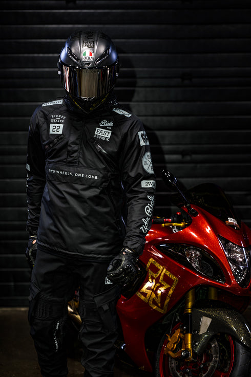 Ride Rich Unit 16 Armoured Softshell Waterproof Cargo Motorcycle Joggers - Black